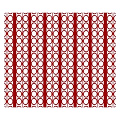 Circles Lines Red White Pattern Double Sided Flano Blanket (small)  by BrightVibesDesign