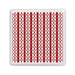 Circles Lines Red White Pattern Memory Card Reader (square) by BrightVibesDesign