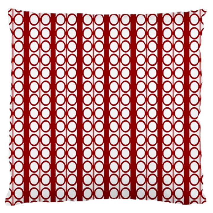 Circles Lines Red White Pattern Large Cushion Case (One Side)