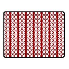 Circles Lines Red White Pattern Double Sided Fleece Blanket (small)  by BrightVibesDesign