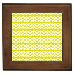 Circles Lines Yellow Modern Pattern Framed Tiles by BrightVibesDesign