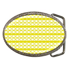 Circles Lines Yellow Modern Pattern Belt Buckles by BrightVibesDesign