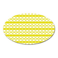 Circles Lines Yellow Modern Pattern Oval Magnet by BrightVibesDesign