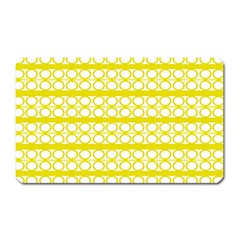 Circles Lines Yellow Modern Pattern Magnet (rectangular) by BrightVibesDesign