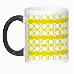 Circles Lines Yellow Modern Pattern Morph Mugs by BrightVibesDesign