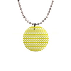 Circles Lines Yellow Modern Pattern Button Necklaces by BrightVibesDesign