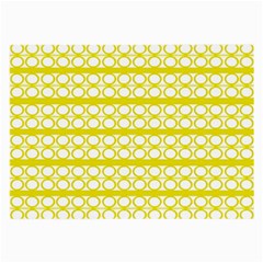 Circles Lines Yellow Modern Pattern Large Glasses Cloth (2-side) by BrightVibesDesign