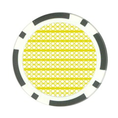 Circles Lines Yellow Modern Pattern Poker Chip Card Guard by BrightVibesDesign