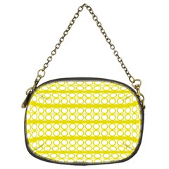 Circles Lines Yellow Modern Pattern Chain Purse (two Sides) by BrightVibesDesign