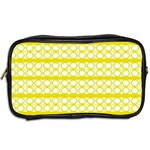 Circles Lines Yellow Modern Pattern Toiletries Bag (Two Sides) Back