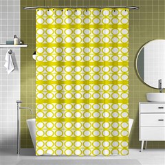 Circles Lines Yellow Modern Pattern Shower Curtain 48  X 72  (small)  by BrightVibesDesign