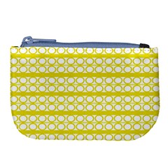 Circles Lines Yellow Modern Pattern Large Coin Purse