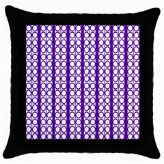 Circles Lines Purple White Modern Design Throw Pillow Case (black) by BrightVibesDesign