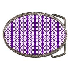 Circles Lines Purple White Modern Design Belt Buckles by BrightVibesDesign