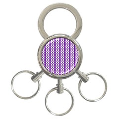 Circles Lines Purple White Modern Design 3-ring Key Chains