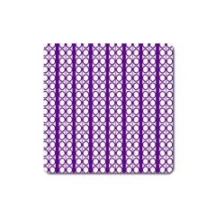 Circles Lines Purple White Modern Design Square Magnet by BrightVibesDesign