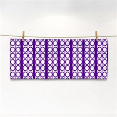 Circles Lines Purple White Modern Design Hand Towel by BrightVibesDesign