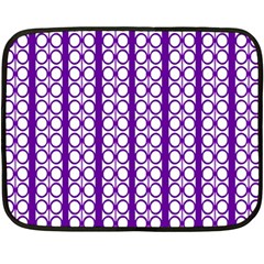 Circles Lines Purple White Modern Design Fleece Blanket (mini) by BrightVibesDesign