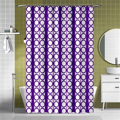 Circles Lines Purple White Modern Design Shower Curtain 48  X 72  (small)  by BrightVibesDesign