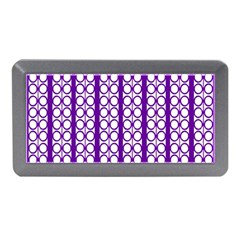 Circles Lines Purple White Modern Design Memory Card Reader (mini) by BrightVibesDesign