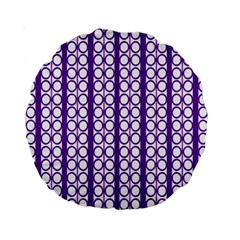 Circles Lines Purple White Modern Design Standard 15  Premium Round Cushions by BrightVibesDesign