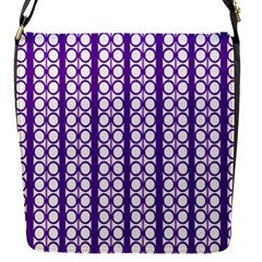 Circles Lines Purple White Modern Design Flap Closure Messenger Bag (s) by BrightVibesDesign