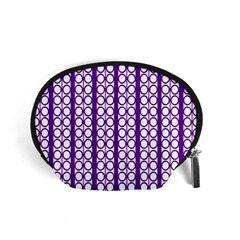 Circles Lines Purple White Modern Design Accessory Pouch (small) by BrightVibesDesign