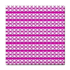 Circles Lines Bright Pink Modern Pattern Tile Coasters