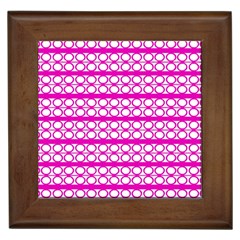 Circles Lines Bright Pink Modern Pattern Framed Tiles