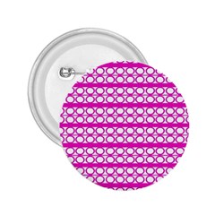 Circles Lines Bright Pink Modern Pattern 2.25  Buttons