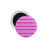 Circles Lines Bright Pink Modern Pattern 1.75  Magnets Front