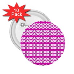 Circles Lines Bright Pink Modern Pattern 2.25  Buttons (10 pack) 