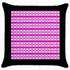 Circles Lines Bright Pink Modern Pattern Throw Pillow Case (Black)