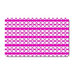 Circles Lines Bright Pink Modern Pattern Magnet (rectangular) by BrightVibesDesign