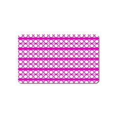 Circles Lines Bright Pink Modern Pattern Magnet (Name Card)