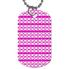 Circles Lines Bright Pink Modern Pattern Dog Tag (one Side) by BrightVibesDesign