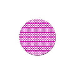 Circles Lines Bright Pink Modern Pattern Golf Ball Marker