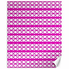 Circles Lines Bright Pink Modern Pattern Canvas 16  X 20 