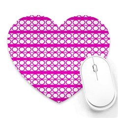 Circles Lines Bright Pink Modern Pattern Heart Mousepads