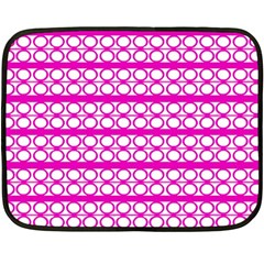 Circles Lines Bright Pink Modern Pattern Fleece Blanket (Mini)