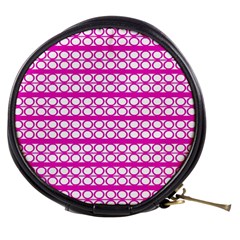 Circles Lines Bright Pink Modern Pattern Mini Makeup Bag