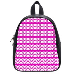 Circles Lines Bright Pink Modern Pattern School Bag (Small)