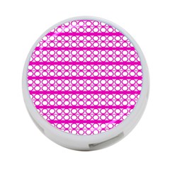 Circles Lines Bright Pink Modern Pattern 4-Port USB Hub (Two Sides)