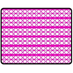 Circles Lines Bright Pink Modern Pattern Fleece Blanket (Medium) 