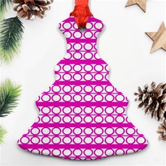 Circles Lines Bright Pink Modern Pattern Ornament (Christmas Tree) 