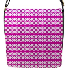 Circles Lines Bright Pink Modern Pattern Flap Closure Messenger Bag (S)