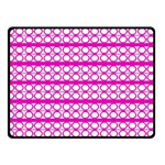 Circles Lines Bright Pink Modern Pattern Double Sided Fleece Blanket (Small)  45 x34  Blanket Back