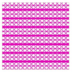 Circles Lines Bright Pink Modern Pattern Large Satin Scarf (Square)