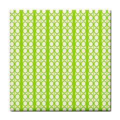 Circle Stripes Lime Green Modern Pattern Design Tile Coasters by BrightVibesDesign