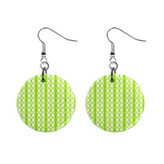 Circle Stripes Lime Green Modern Pattern Design Mini Button Earrings